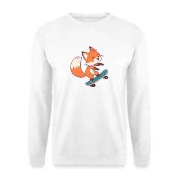 Fox skateboarder on skateboard - Unisex Sweatshirt - white - Front