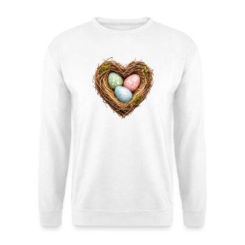 Panier de Pâques en forme de cœur avec des œufs - Sweat-shirt Unisexe - blanc - Devant