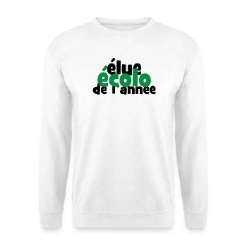 Distinction Elue Ecolo Année Typo - Sweat-shirt Unisexe - blanc - Devant