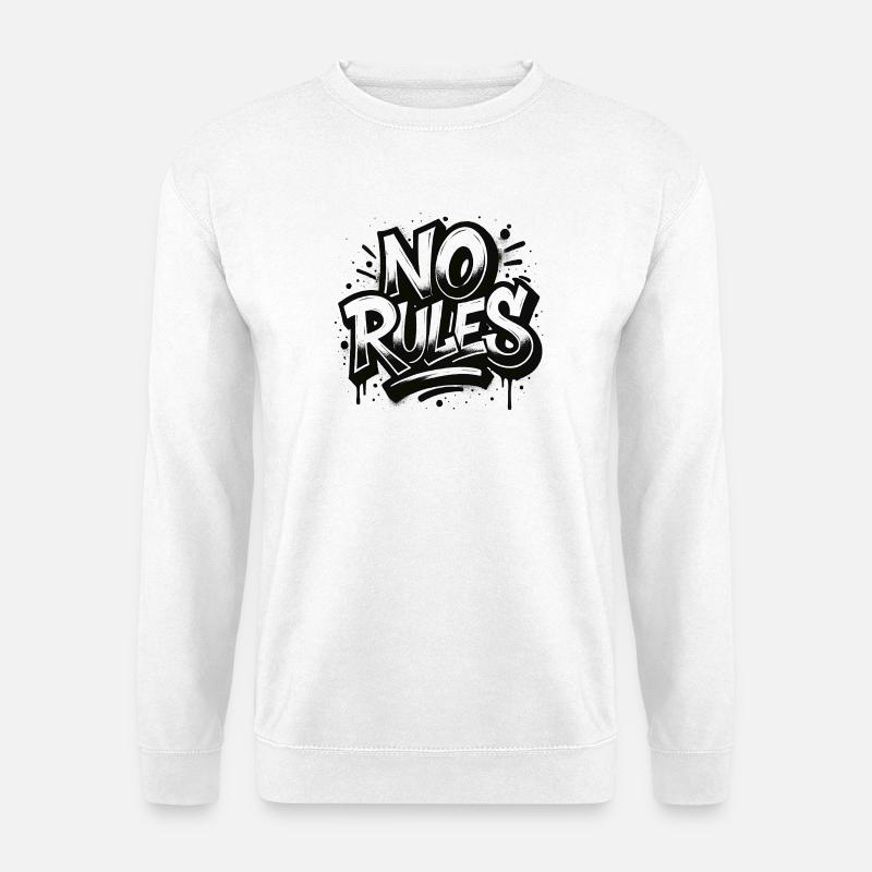 No Rules Graffiti Design - Unisex Sweatshirt - white