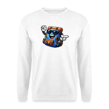 Backpack with sunglasses - Unisex Sweatshirt - white - Front