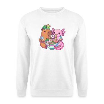 Kawaii Ramen Boba Freunde Capybara Axolotl Schildkröte - Unisex Pullover - Weiß - Vorne