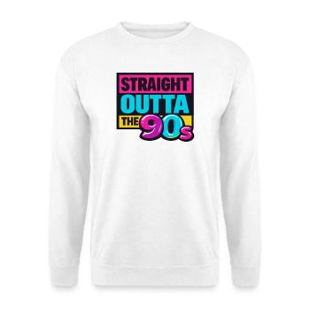 Straight Outta The 90s Neon - Unisex Pullover - Weiß - Vorne