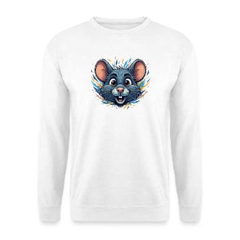 Cheerful rat in a fire of color - Unisex Sweatshirt - white - Front