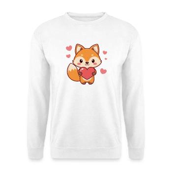 Fox Kawaii Hearts - Unisex Sweatshirt - white - Front