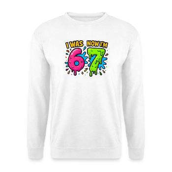 7. Geburtstag Kinder 67 Meme Humor Geschenkidee - Unisex Pullover - Weiß - Vorne