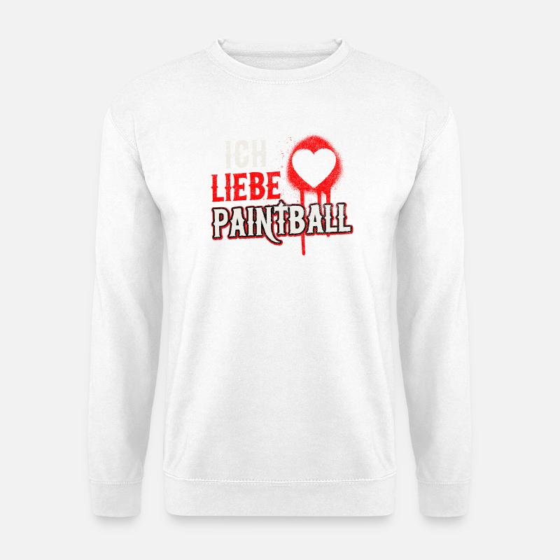 Ich liebe Paintball Herzspritzer - Unisex Pullover - Weiß