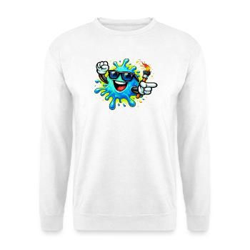 Éclaboussure de peinture joyeuse avec lunettes de soleil - Sweat-shirt Unisexe - blanc - Devant