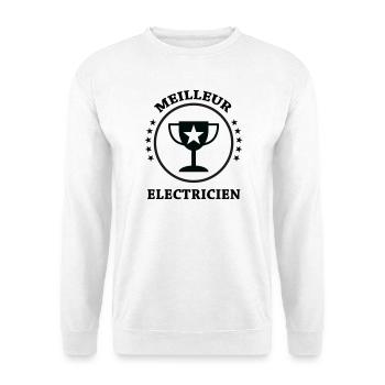 Meilleur Électricien : Le Trophée de la Qualité - Sweat-shirt Unisexe - blanc - Devant