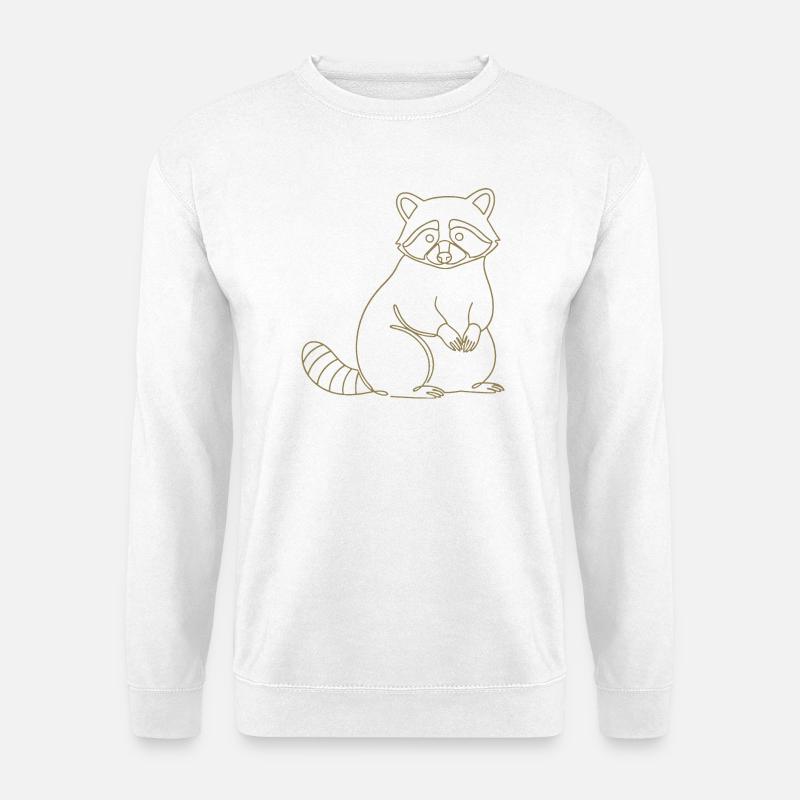 Silhouette de raton laveur mignon, minimaliste - Sweat-shirt Unisexe - blanc