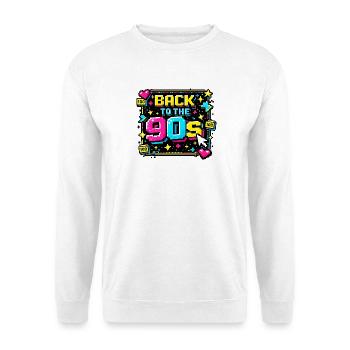 Zurück in die 90er Pixel Neon - Unisex Pullover - Weiß - Vorne