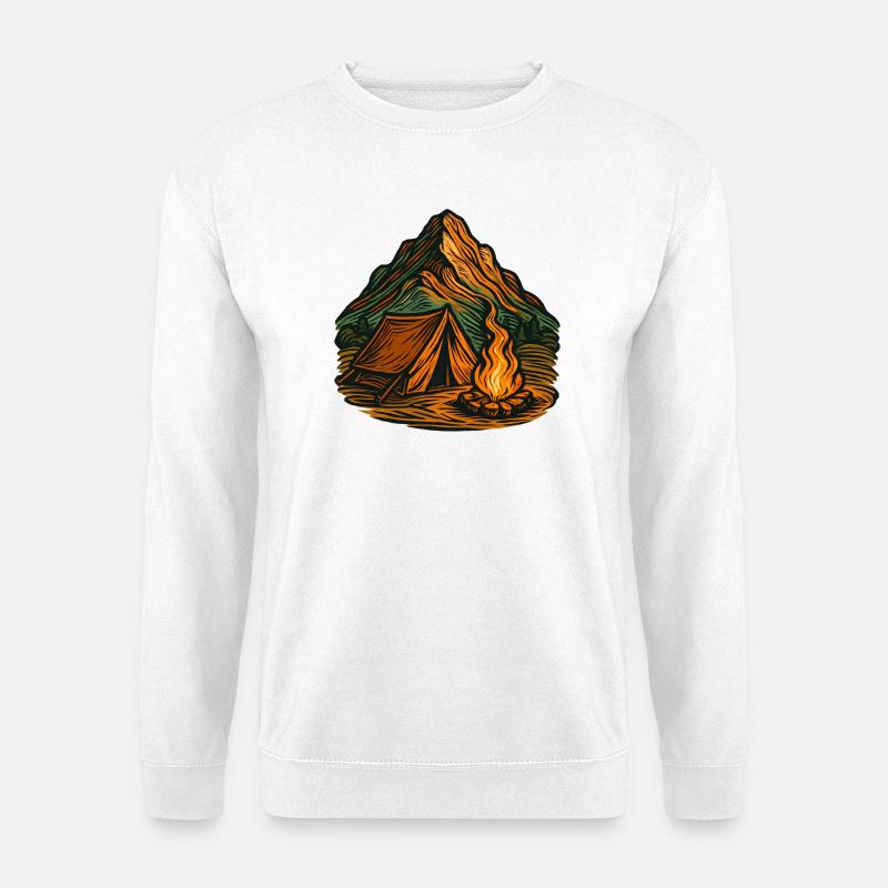 Bergcamping am Lagerfeuer - Unisex Pullover - Weiß