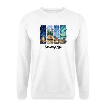 Camping Life Watercolor Adventure with Tent trees - Unisex Sweatshirt - white - Front