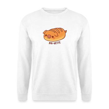 Cute Pig Baguette Bread Pig-uette Funny - Unisex Sweatshirt - white - Front