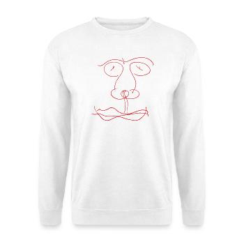 Red line face - Unisex Sweatshirt - white - Front