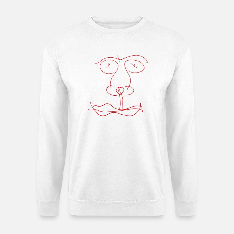 Red line face - Unisex Sweatshirt - white