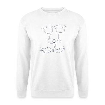 Abstraktes Gesicht: Künstlergeschenke - Unisex Pullover - Weiß - Vorne