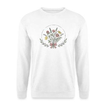 Boho Blumen Flowers Line Art  - Unisex Sweatshirt - white - Front