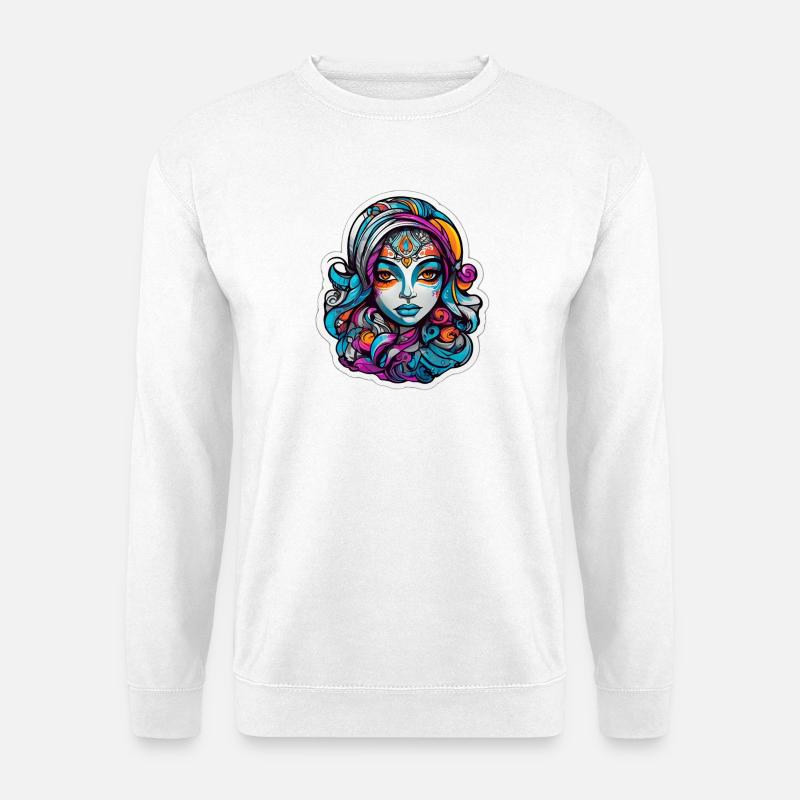 Maskierte chromatische Göttin - Unisex Pullover - Weiß