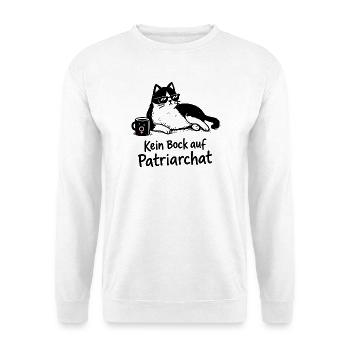 Kein Bock auf Patriarchat Katze Design - Unisex Pullover - Weiß - Vorne