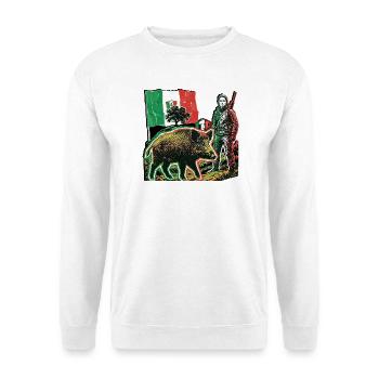 Wild Boar Huntress Italy Flag Italian - Unisex Sweatshirt - white - Front
