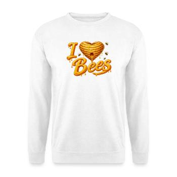 I Love Bees Honey Bees Illustration - Unisex Sweatshirt - white - Front