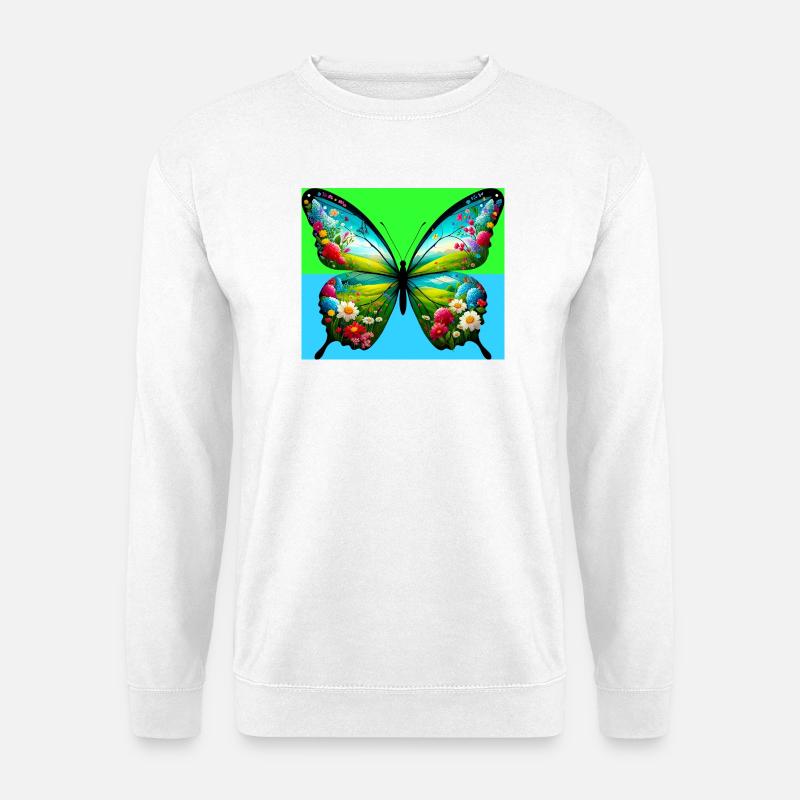 Schmetterling - Unisex Pullover - Weiß