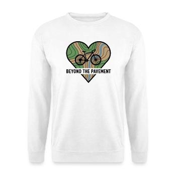 Au-delà du cœur du vélo de gravier sur bitume - Sweat-shirt Unisexe - blanc - Devant