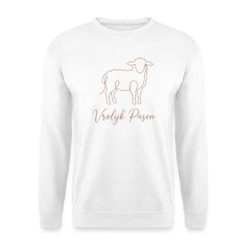 Vrolijk Pasen, Schattig Lammetje Shirt - Unisex Pullover - Weiß - Vorne
