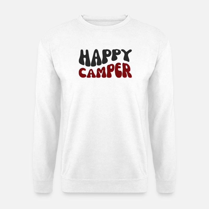 Happy Camper Retro Print - Unisex Pullover - Weiß