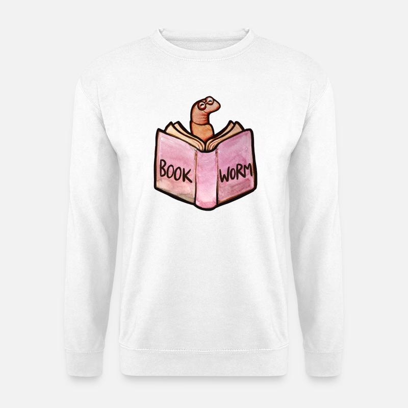 Bookworm Reader: Pink Open Book - Unisex Sweatshirt - white