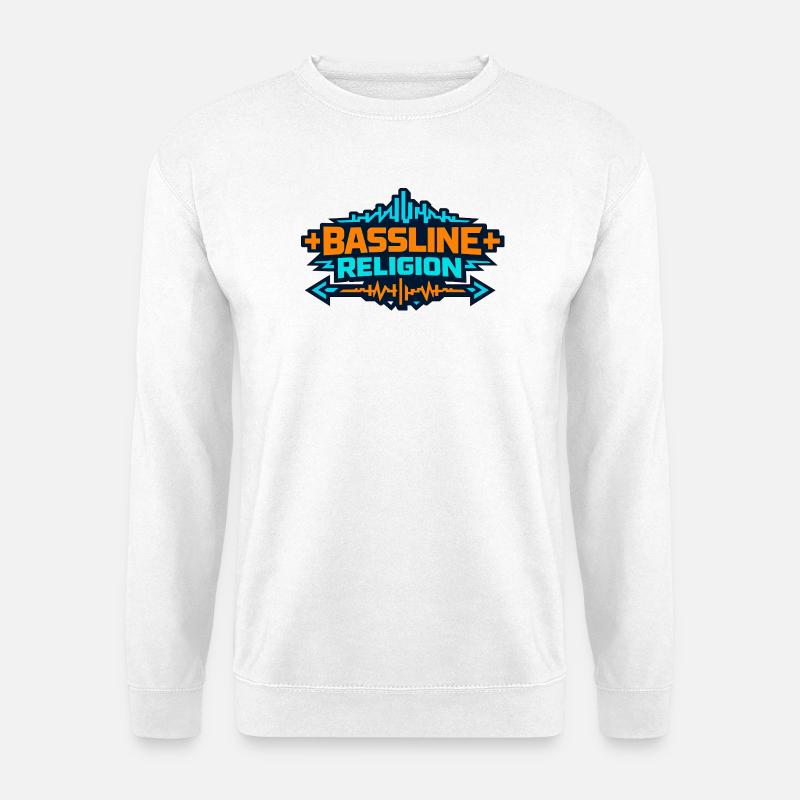 Bassline Religion Neon Logo - Unisex Pullover - Weiß