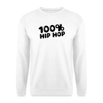 100% Hip Hop - Unisex Pullover - Weiß - Vorne