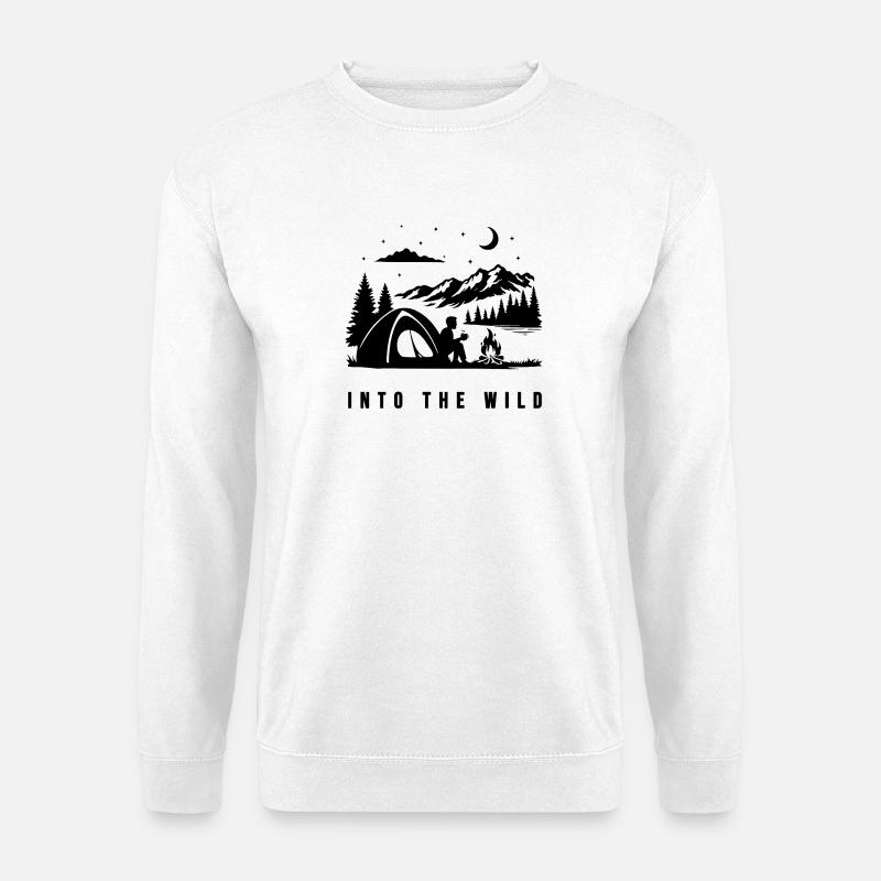 Nachtminimal Schwarzprint - Unisex Pullover - Weiß