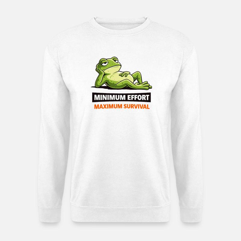 Frog Chill: Minimum Effort - Unisex Sweatshirt - white
