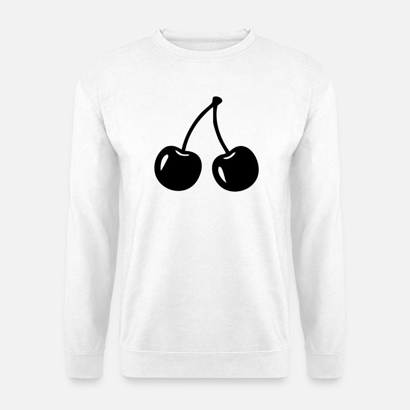 Cherry Silhouette – Sweet Fruit Design - Unisex Sweatshirt - white