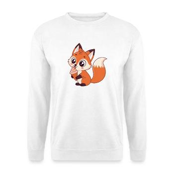 Renard gourmand crème glacée - Unisex Sweatshirt - white - Front