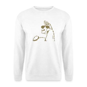 Cool Llama Alpaca Sunglasses Silhouette - Unisex Sweatshirt - white - Front