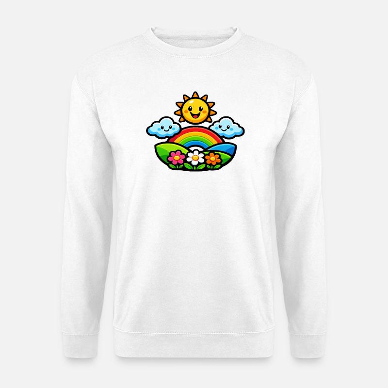 Sonnenregenbogenblumen - Unisex Pullover - Weiß