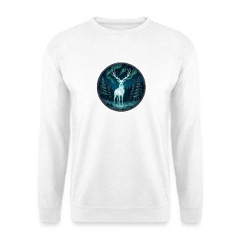 Cerfs aurores dans la forêt nocturne - Sweat-shirt Unisexe - blanc - Devant