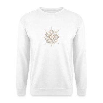 Fleur florale Mandala beige - Sweat-shirt Unisexe - blanc - Devant