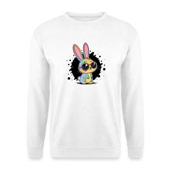 Rainbow Bunny Pastel Glasses - Unisex Sweatshirt - white - Front