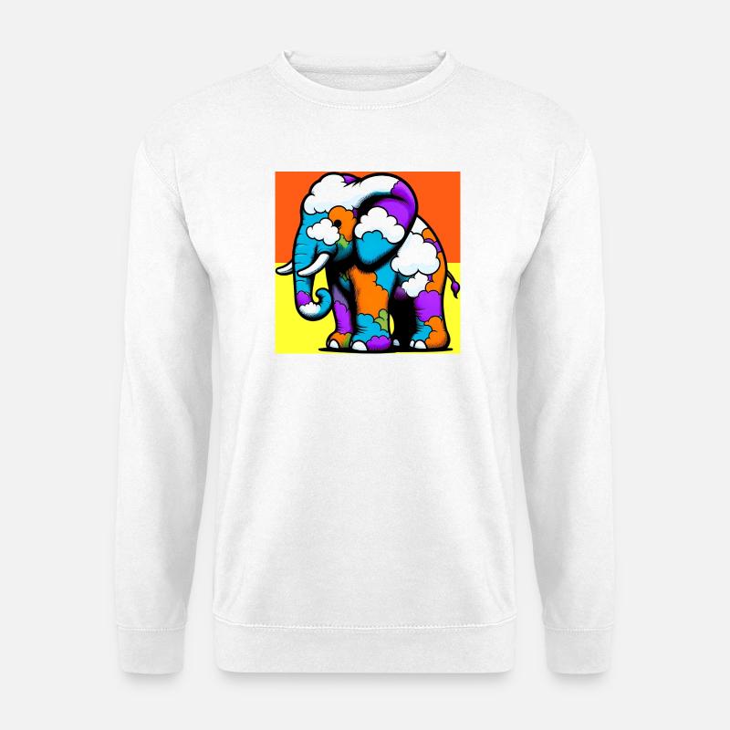 Elephant with Cloud and Clouds - Unisex Sweatshirt - white