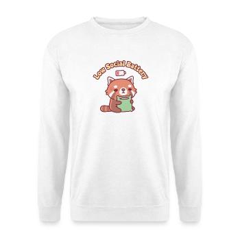 Cute Red Panda Born With Low Social Battery - Unisex Sweatshirt - white - Front