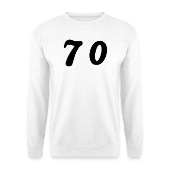 70. 70 ANS. 70e ANNIVERSAIRE. ANNIVERSAIRE 70 ANS. - Sweat-shirt Unisexe - blanc - Devant