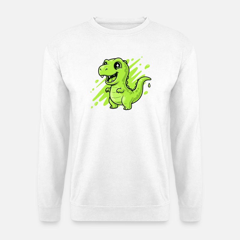 Grüner Schleim Dino Comic - Unisex Pullover - Weiß