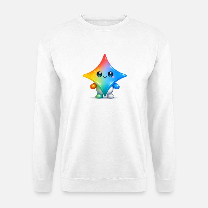 Süßer Gemini-Star-Maskottchen-Aufkleber - Unisex Pullover - Weiß