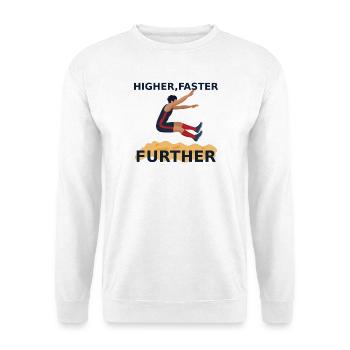 Plus haut, plus vite, plus loin – saut en longueur - Sweat-shirt Unisexe - blanc - Devant