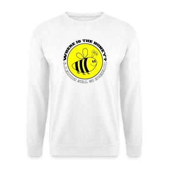 Abeille Où est le miel - Sweat-shirt Unisexe - blanc - Devant