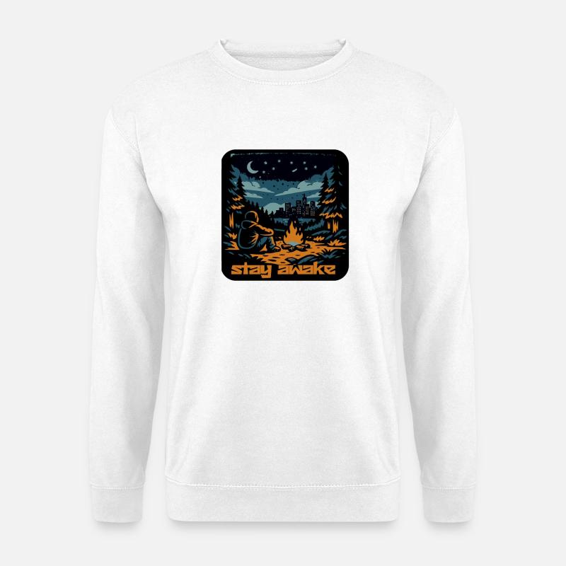 Bleib wach Lagerfeuernacht - Unisex Pullover - Weiß